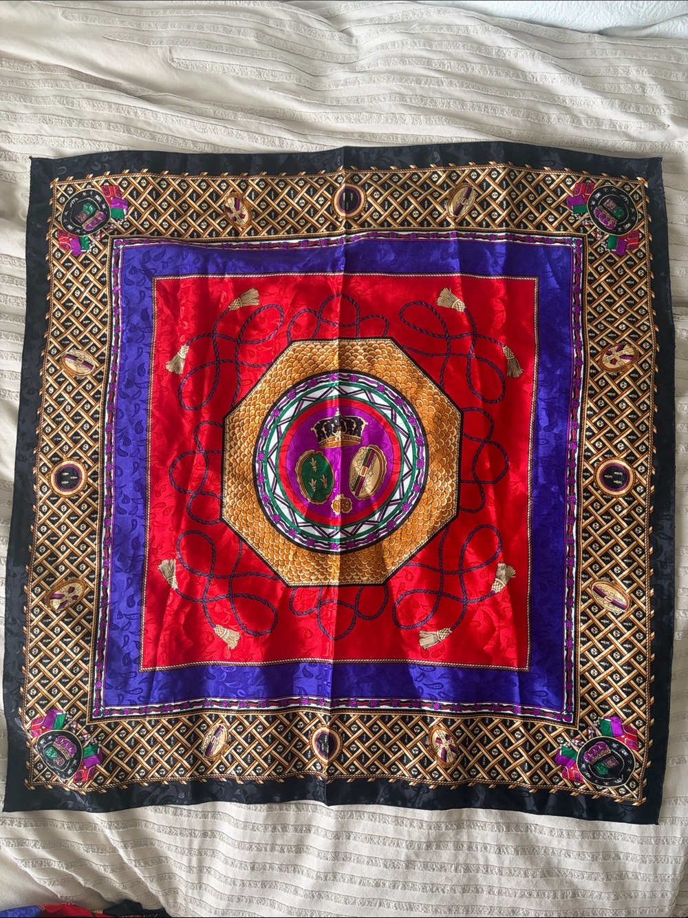 [VINTAGE] Celine Silk Scarf (black border)